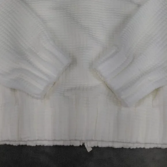 NEW Peter Millar Jacket Women L White Full Zip Flora Knit Jacquard Ryder Cup Top - Picture 12 of 16